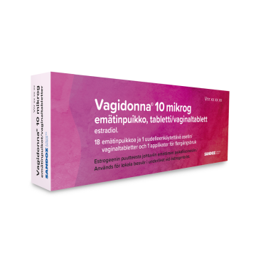 VAGIDONNA emätinpuikko, tabletti 10 mikrog 18 fol