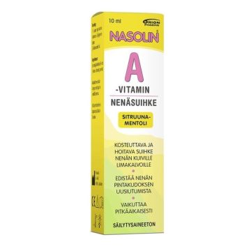 Nasolin A-vitamin Sitruuna-Mentoli nenäsumute 10 ml