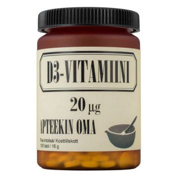 APTEEKIN OMA D3-VITAMIINI 20 MIKROG 100 tabl