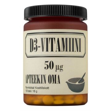 APTEEKIN OMA D3-VITAMIINI 50 MIKROG 100 tabl