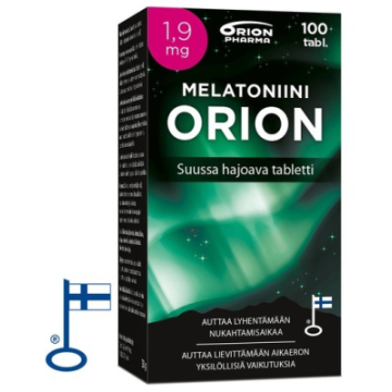 Melatoniini Orion 1,9 mg suussa hajoava 100 tabl