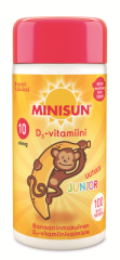 Minisun D-vitamiini Banaani Apina jr.10 mikrog 100 PURUTABL