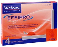 EFFIPRO PIENILLE KOIRILLE 100 mg/ml vet paikallisvaleluliuos (2-10 kg)4x0,67 ml